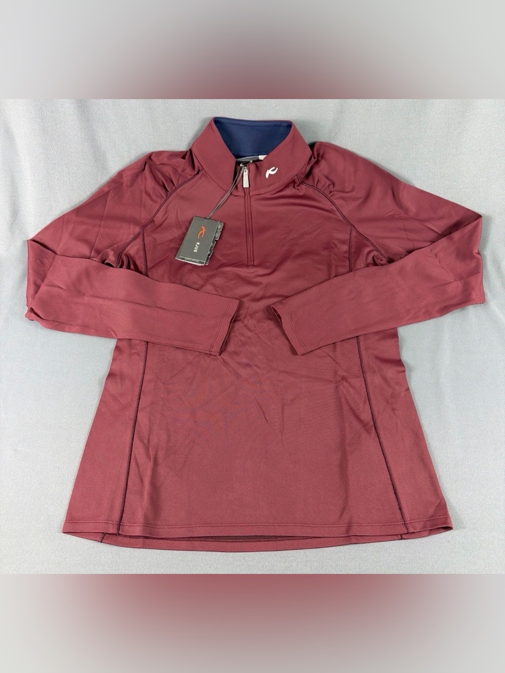 KJUS Womens Golf Pullover Shasta Midlayer 1/4 Zip Large Crimson NWT MSRP $149